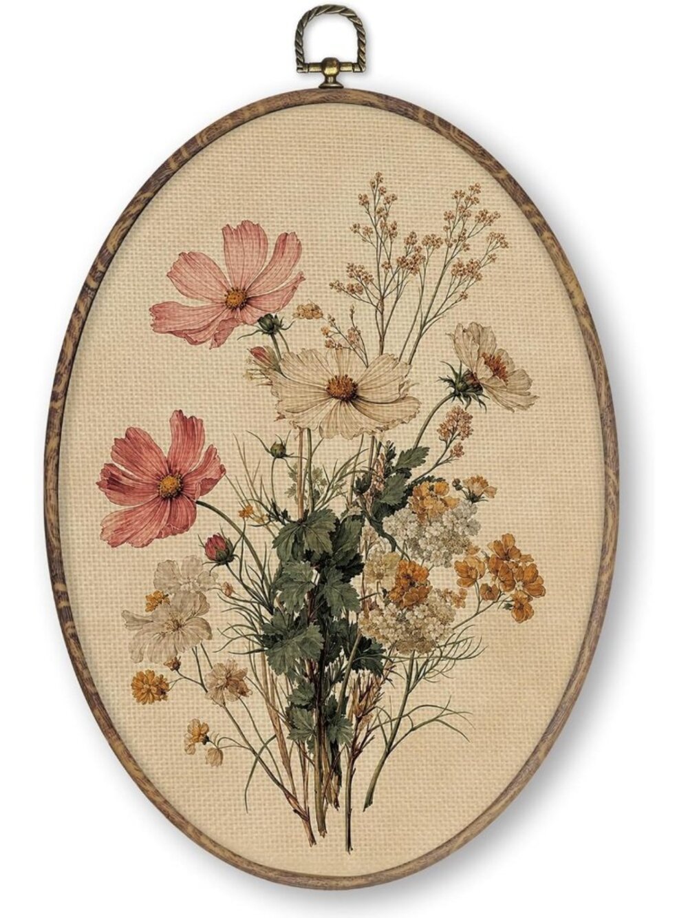 Vintage Floral Wall Art Decor, Cottagecore Flower Canvas Print, Farmhouse